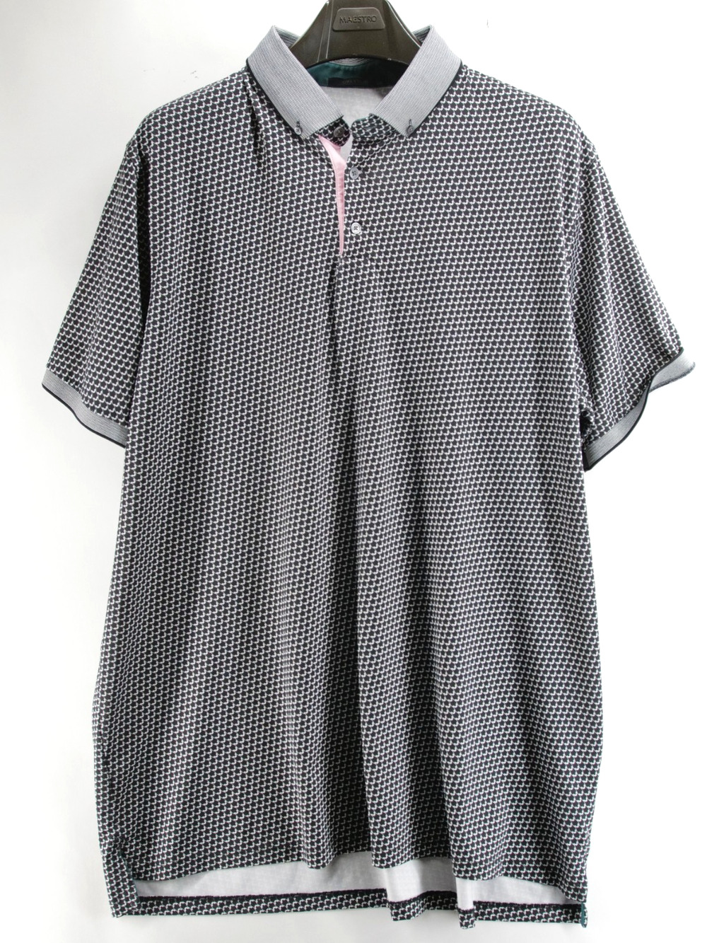 Greyson Men’s Polo XXL Black and White Pattern Short Sleeve Golf Shirt
